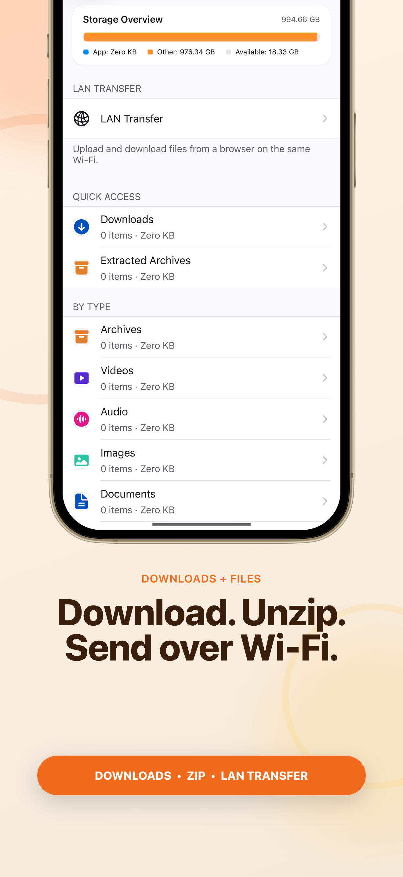 Pivit download, archive, and local Wi-Fi file management